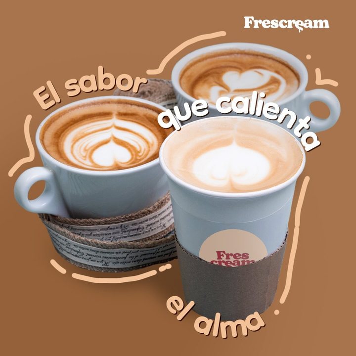 FresCream Instagram post (Dec 2, 2025): warm lattes for the cold season