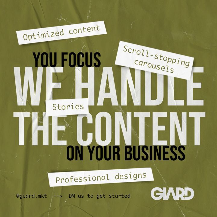 GIARD Instagram post: Creating content takes time, planning, and consistency ✨