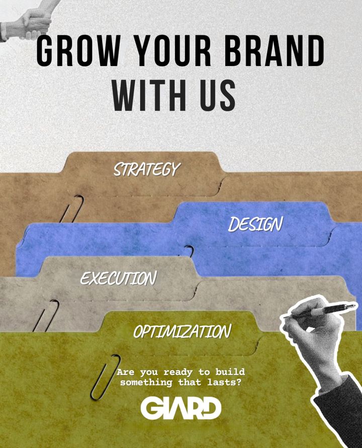 GIARD Instagram post: Most brands try to grow without a system. That’s why they stay stuck. 📂