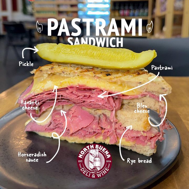 North Buena Deli Instagram post: Warning: This Pastrami may cause happiness 😏