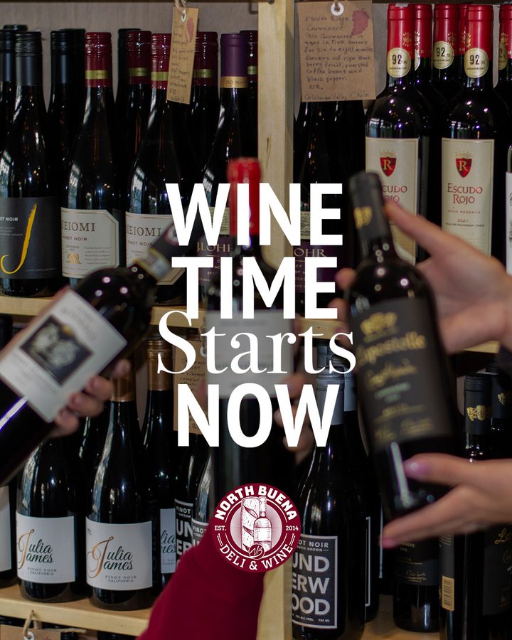 North Buena Deli Instagram post: Long day? We've got just the thing. 🍷